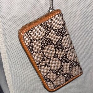 Authentic Coach rhinestone Brown and Tan Wallet